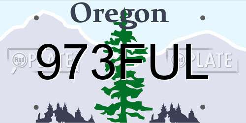 973FUL Oregon License Plate