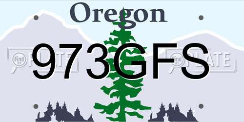 973GFS Oregon License Plate