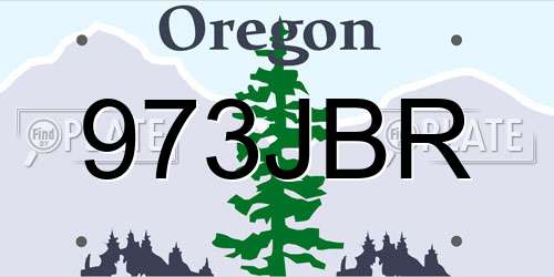 973JBR Oregon License Plate