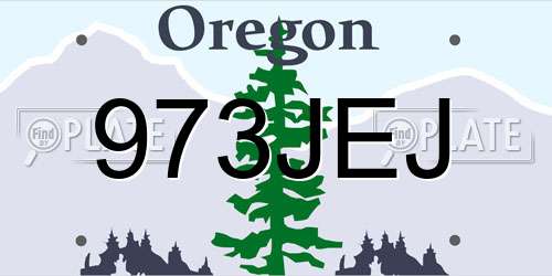 973JEJ Oregon License Plate