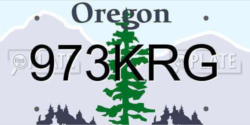 973KRG Oregon License Plate