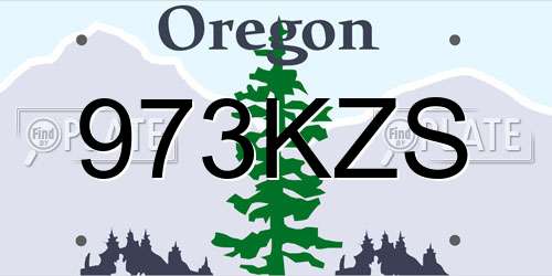 973KZS Oregon License Plate