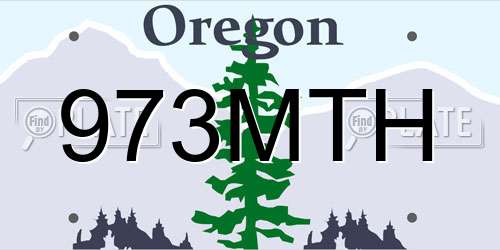 973MTH Oregon License Plate