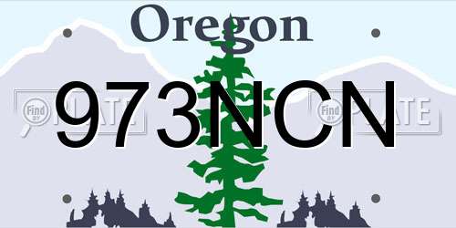 973NCN Oregon License Plate