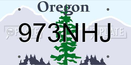 973NHJ Oregon License Plate