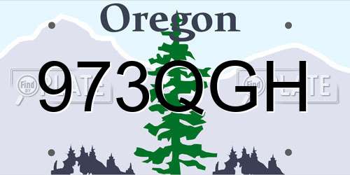 973QGH Oregon License Plate