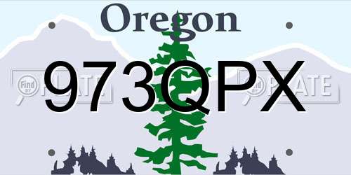 973QPX Oregon License Plate