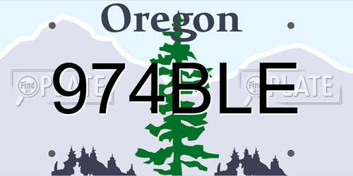 974BLE Oregon License Plate
