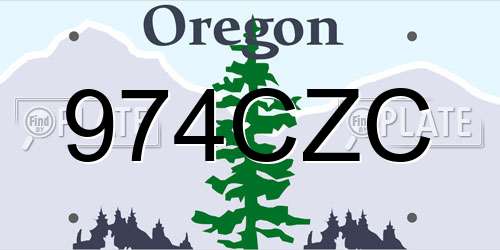 974CZC Oregon License Plate