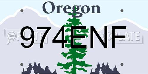 974ENF Oregon License Plate