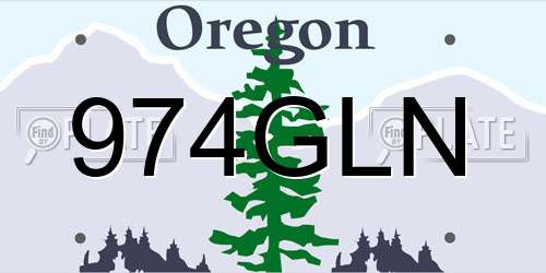 974GLN Oregon License Plate