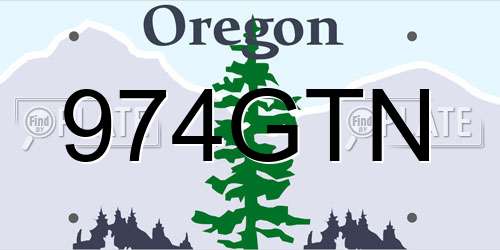 974GTN Oregon License Plate