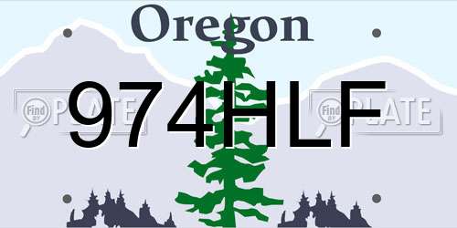 974HLF Oregon License Plate