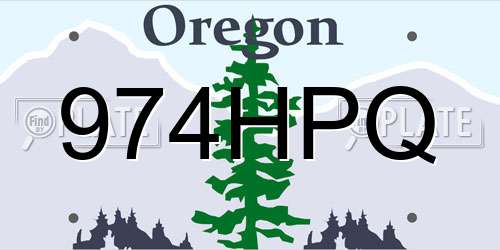 974HPQ Oregon License Plate