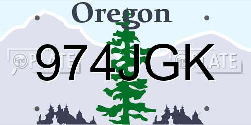 974JGK Oregon License Plate