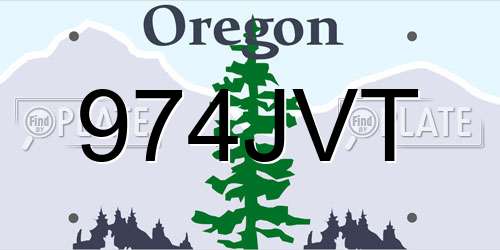 974JVT Oregon License Plate