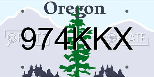 974KKX Oregon License Plate