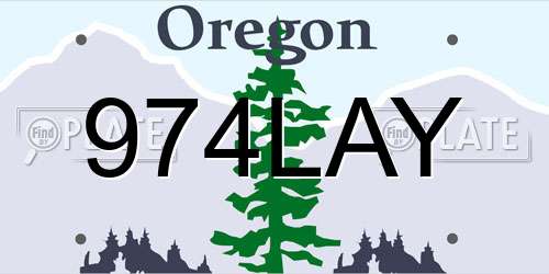 974LAY Oregon License Plate