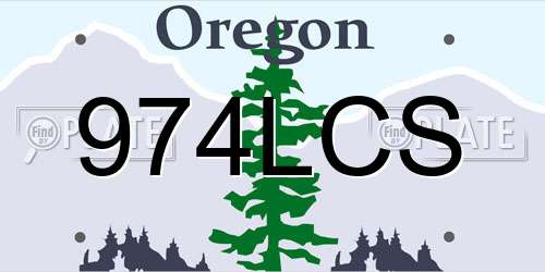 974LCS Oregon License Plate