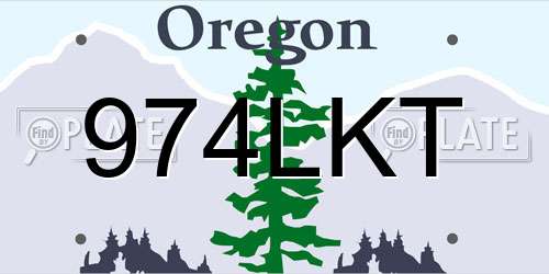 974LKT Oregon License Plate