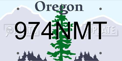 974NMT Oregon License Plate