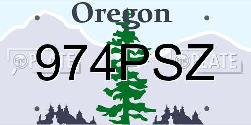 974PSZ Oregon License Plate