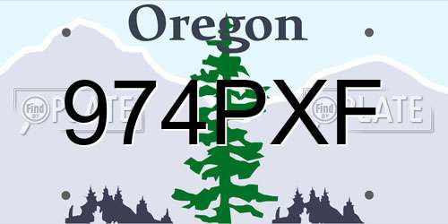 974PXF Oregon License Plate