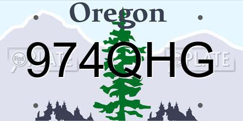 974QHG Oregon License Plate