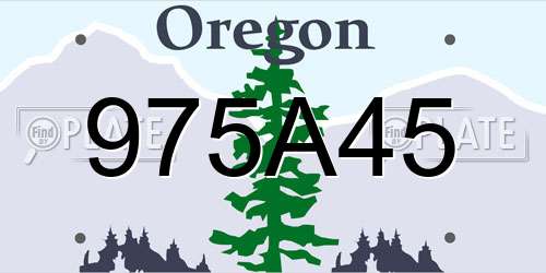 975A45 Oregon License Plate