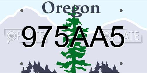 975AA5 Oregon License Plate