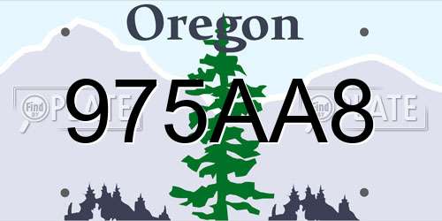 975AA8 Oregon License Plate