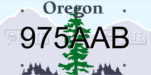 975AAB Oregon License Plate