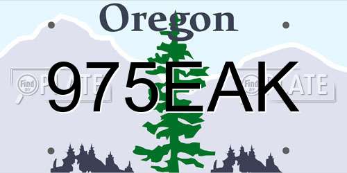 975EAK Oregon License Plate