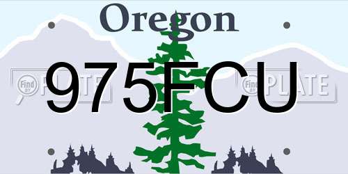 975FCU Oregon License Plate