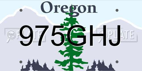 975GHJ Oregon License Plate