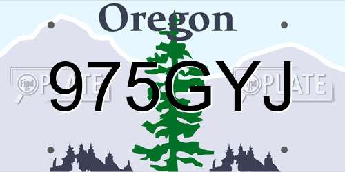 975GYJ Oregon License Plate