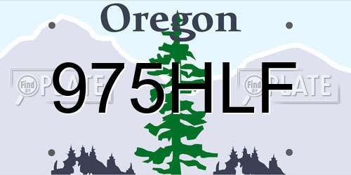 975HLF Oregon License Plate
