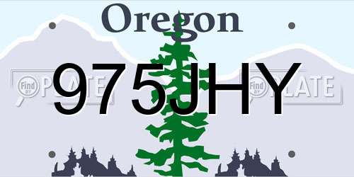 975JHY Oregon License Plate