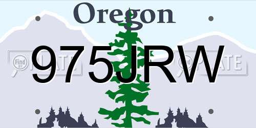 975JRW Oregon License Plate