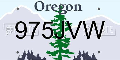 975JVW Oregon License Plate