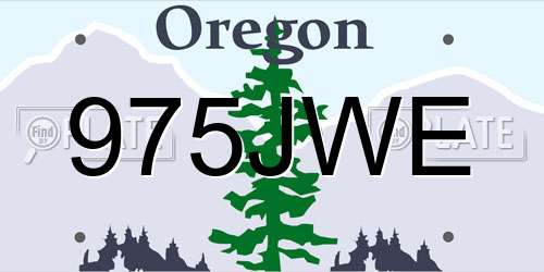 975JWE Oregon License Plate