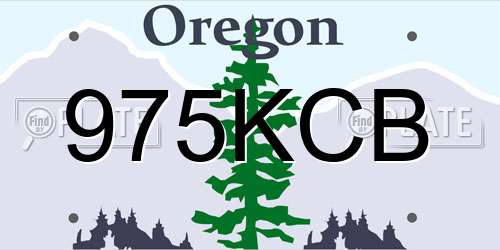 975KCB Oregon License Plate