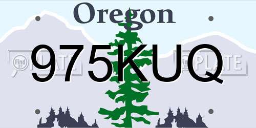 975KUQ Oregon License Plate