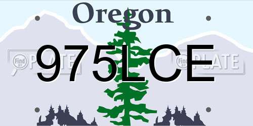 975LCE Oregon License Plate