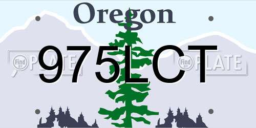 975LCT Oregon License Plate