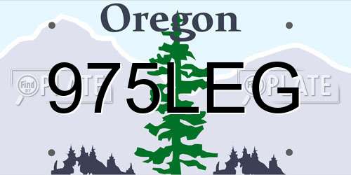 975LEG Oregon License Plate