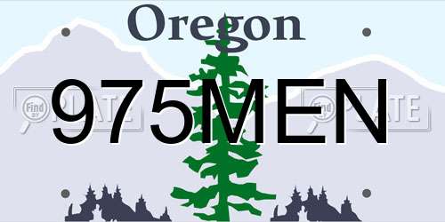 975MEN Oregon License Plate