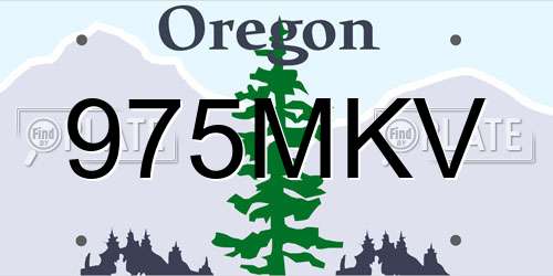 975MKV Oregon License Plate