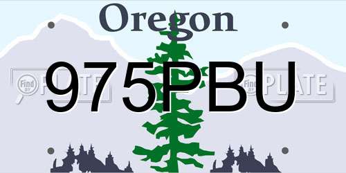 975PBU Oregon License Plate