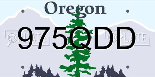 975QDD Oregon License Plate